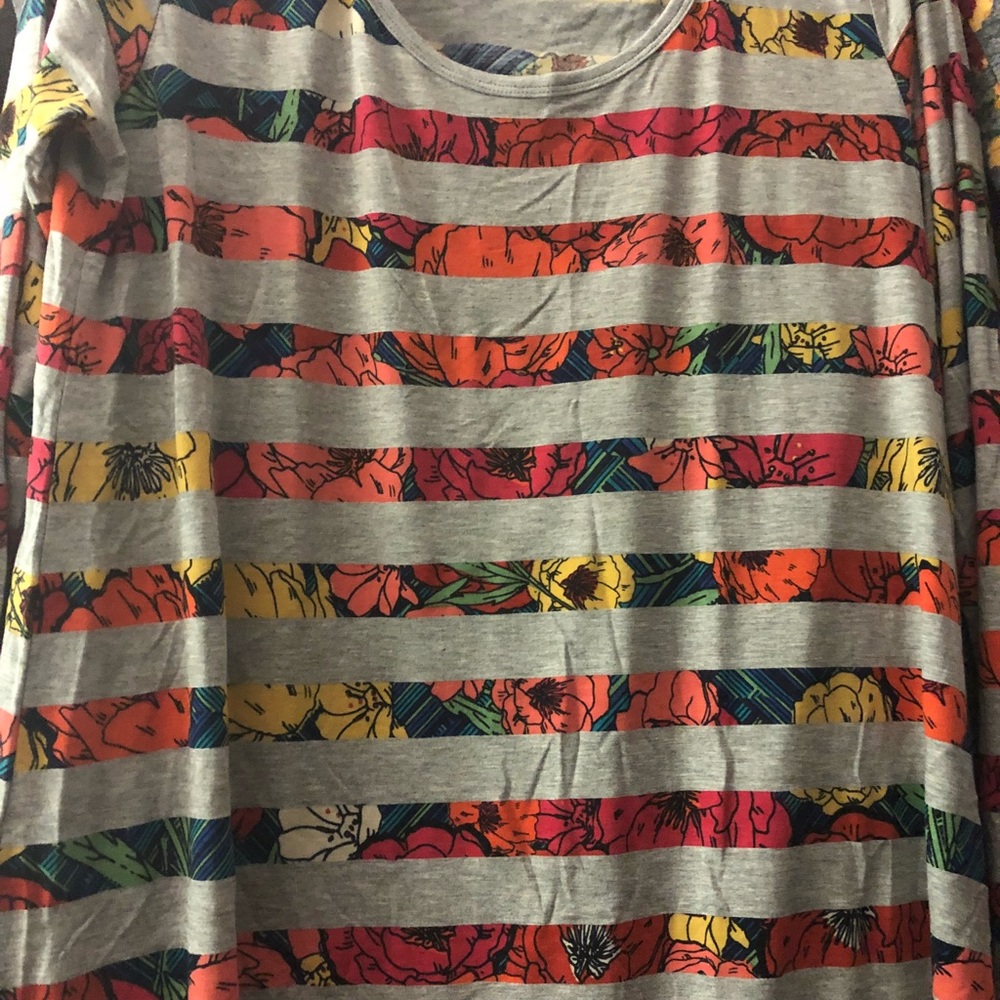 Perks boo Lularoe lynnae floral and gray Bnwt